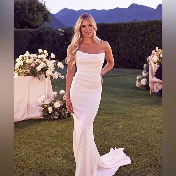 House of CB Dresses House Of Cb Esmee Ivory Draped Strapless Bridal